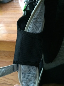 Back view connecting to your shoulder strap